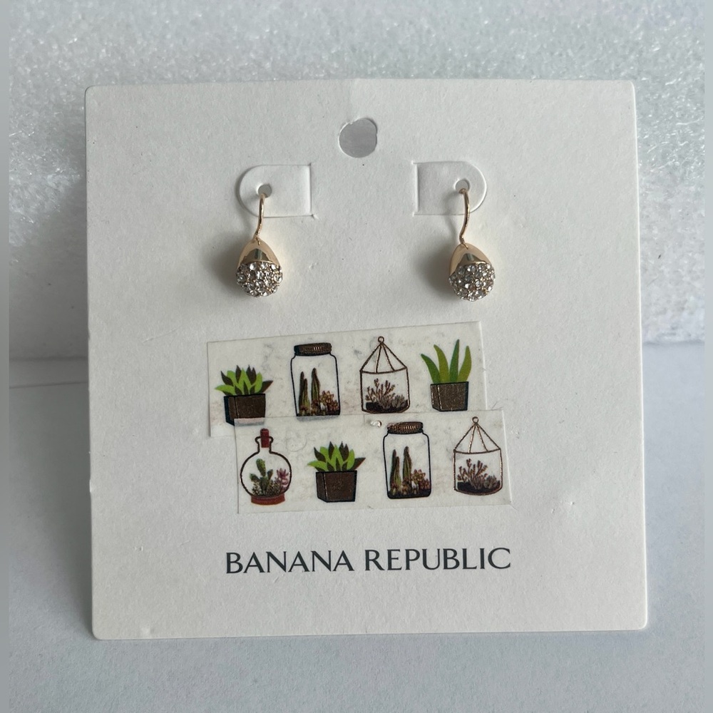 Banana Republic Gold tone and crystal drop Earrings